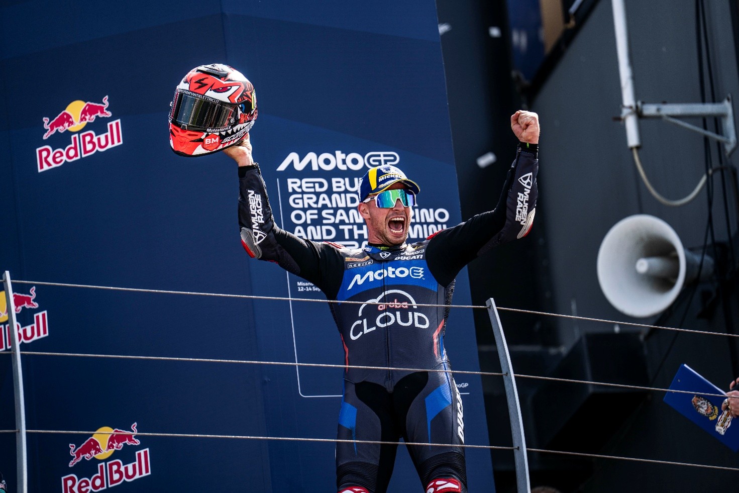 Un Misano straordinario per il team Aruba Cloud: Zaccone vince Gara-1 e conquista il primo posto nella classifica del Campionato del Mondo MotoE